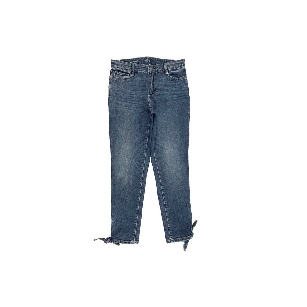 St. John's Bay Skinny Leg Tie Ankle Women's size 10 Medium Blue Denim‎ Jeans